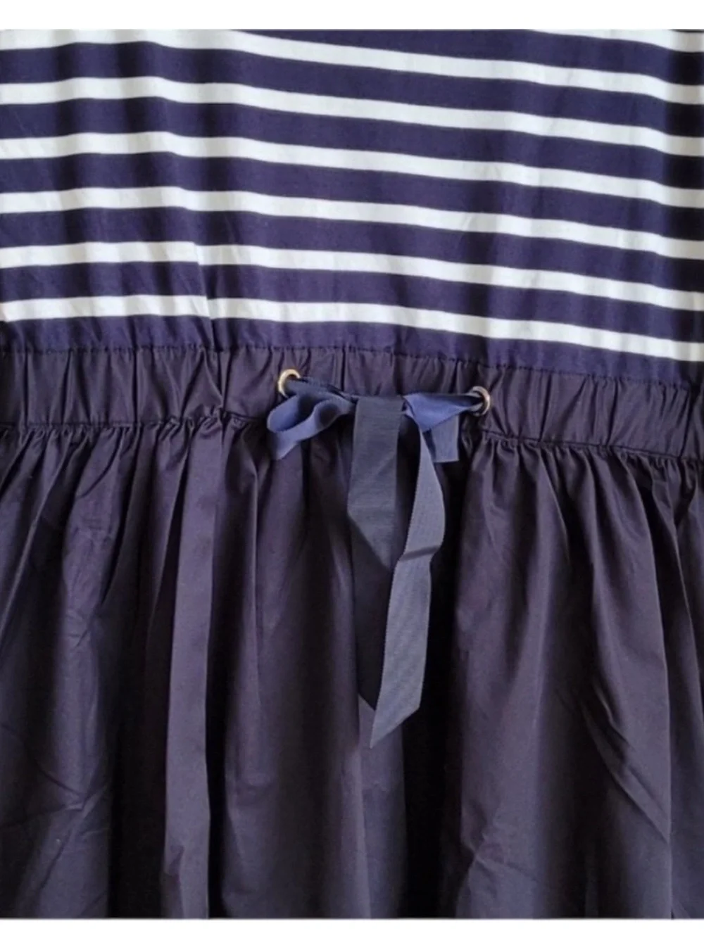 Kate Spade Broome Street Stripe Knit Mixed Media Dress Size Small Nautical